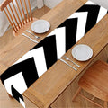 Black And White Zigzag Dazzle Print Table Runner