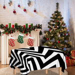 Black And White Zigzag Dazzle Print Tablecloth