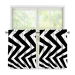 Black And White Zigzag Dazzle Print Tier Curtains