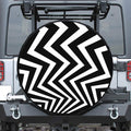 Black And White Zigzag Dazzle Print Tire Cover
