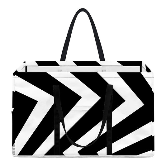 Black And White Zigzag Dazzle Print Utility Tote Bag