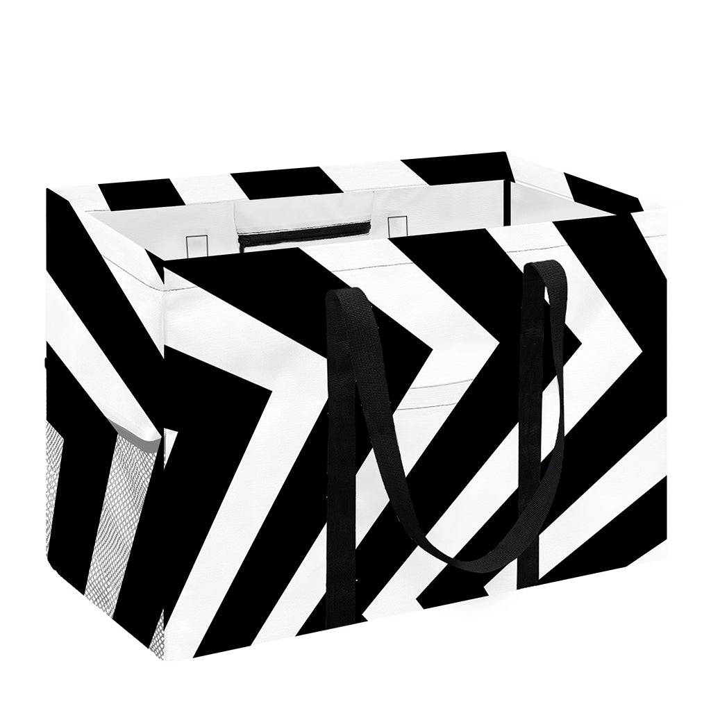 Black And White Zigzag Dazzle Print Utility Tote Bag