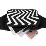 Black And White Zigzag Dazzle Print Waist Bag