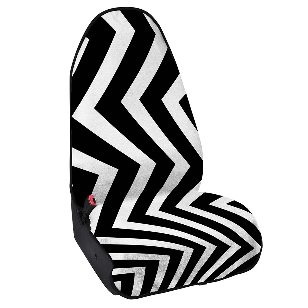 Black And White Zigzag Dazzle Print Waterproof Car Seat Cover