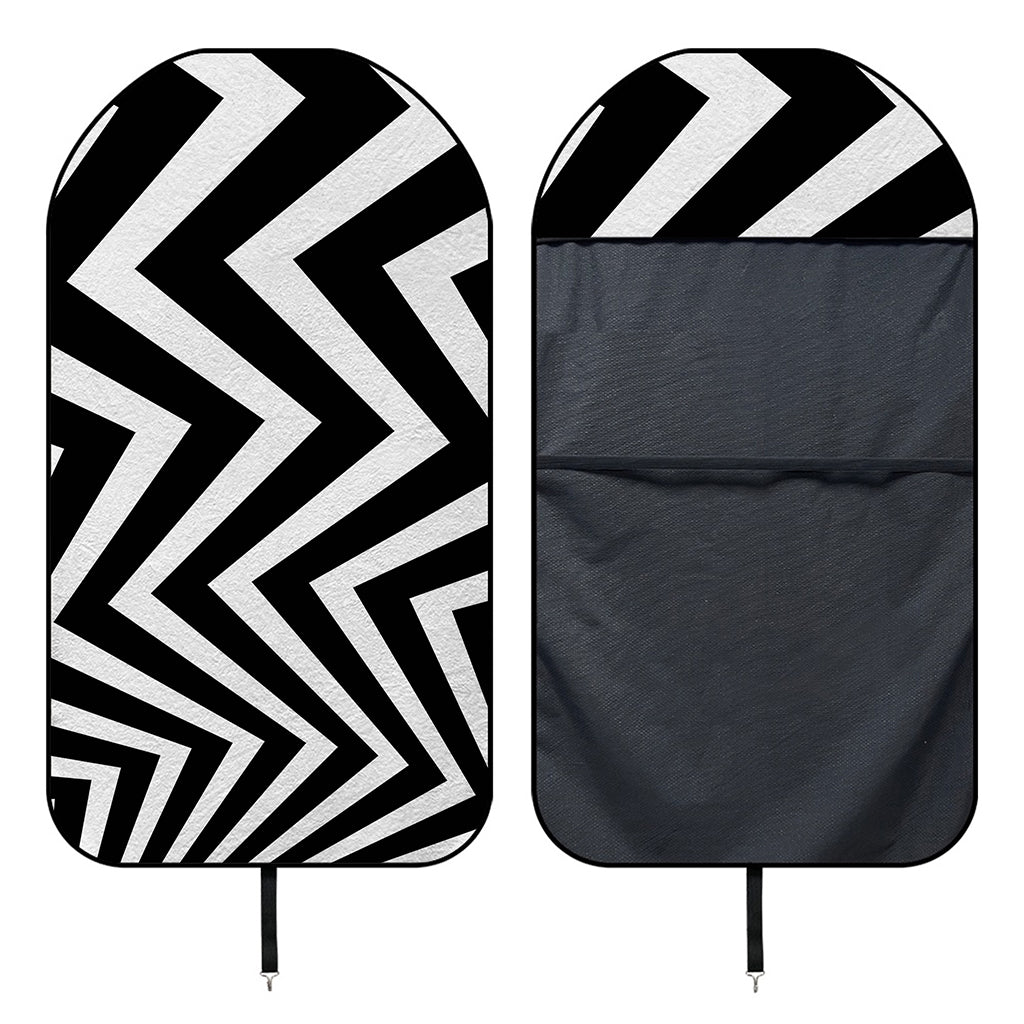 Black And White Zigzag Dazzle Print Waterproof Car Seat Cover