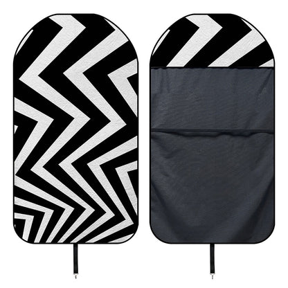 Black And White Zigzag Dazzle Print Waterproof Car Seat Cover