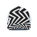 Black And White Zigzag Dazzle Print White Mesh Trucker Hat