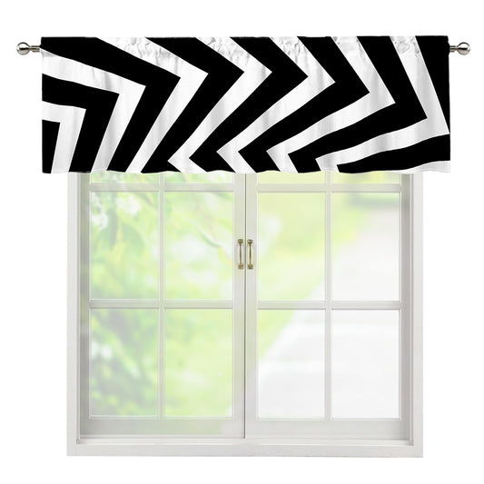 Black And White Zigzag Dazzle Print Window Valance