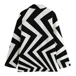 Black And White Zigzag Dazzle Print Women's Blazer