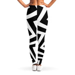 Black And White Zigzag Dazzle Print Women's Leggings