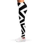 Black And White Zigzag Dazzle Print Women's Leggings