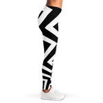 Black And White Zigzag Dazzle Print Women's Leggings