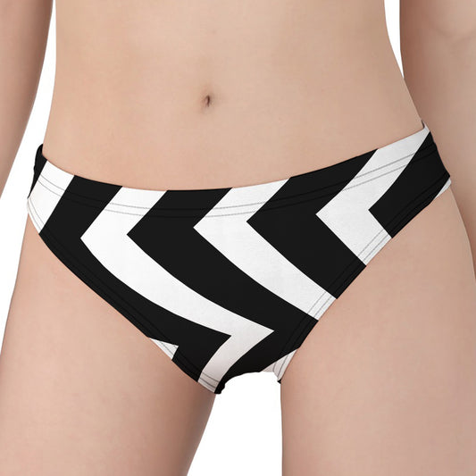 Black And White Zigzag Dazzle Print Women's Panties