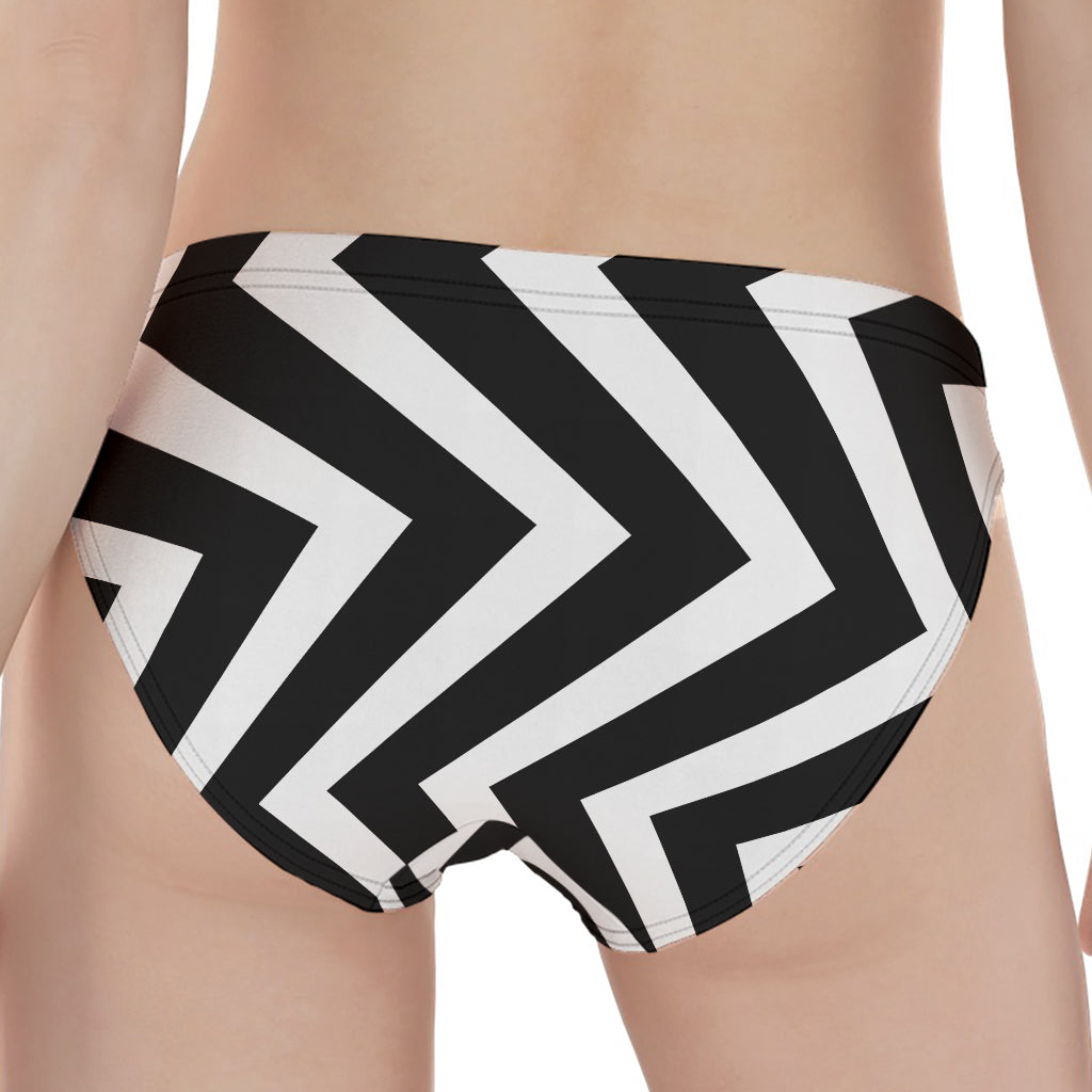 Black And White Zigzag Dazzle Print Women's Panties