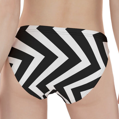 Black And White Zigzag Dazzle Print Women's Panties