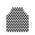 Black And White Zigzag Pattern Print Adjustable Apron