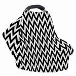 Black And White Zigzag Pattern Print Baby Seat Cover