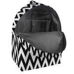 Black And White Zigzag Pattern Print Backpack