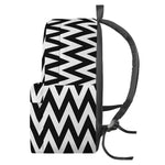 Black And White Zigzag Pattern Print Backpack