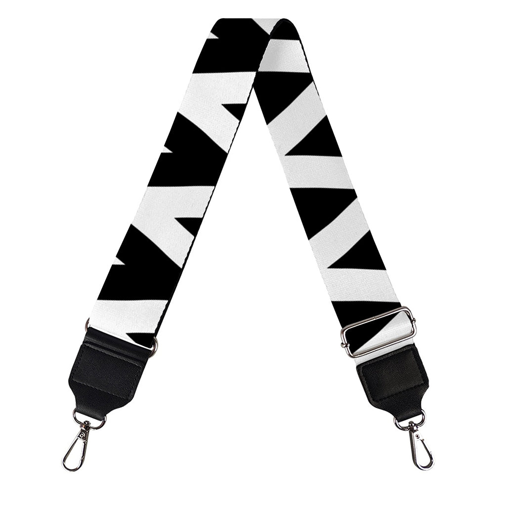 Black And White Zigzag Pattern Print Bag Strap