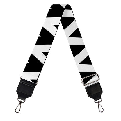Black And White Zigzag Pattern Print Bag Strap