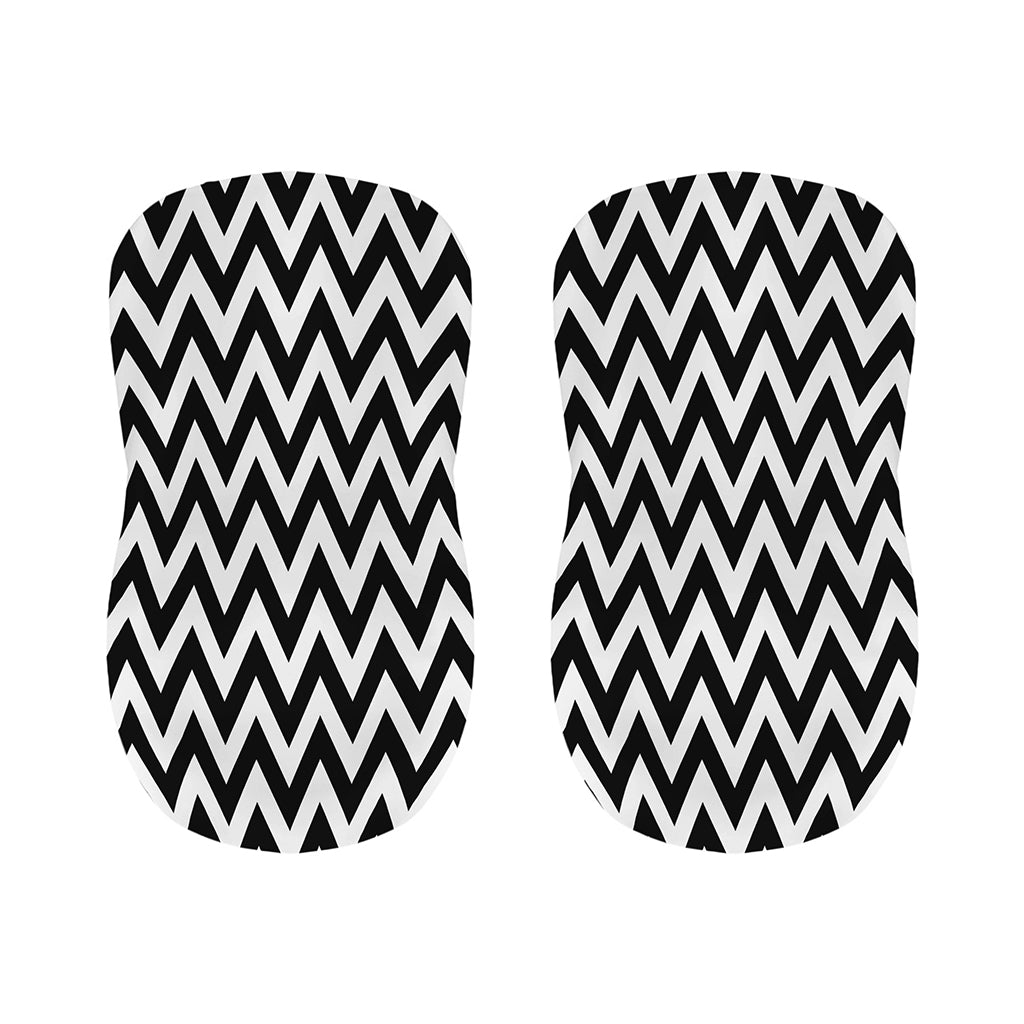 Black And White Zigzag Pattern Print Bar Stool Covers