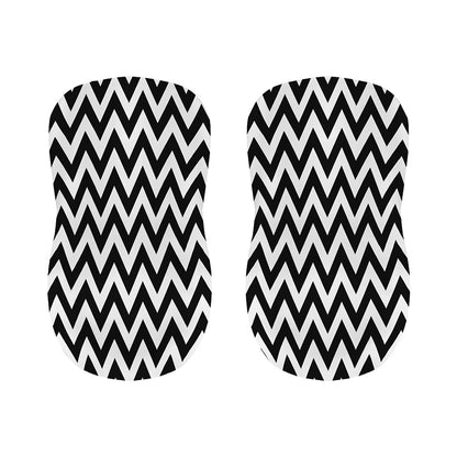 Black And White Zigzag Pattern Print Bar Stool Covers