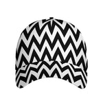 Black And White Zigzag Pattern Print Baseball Cap