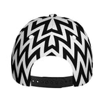 Black And White Zigzag Pattern Print Baseball Cap