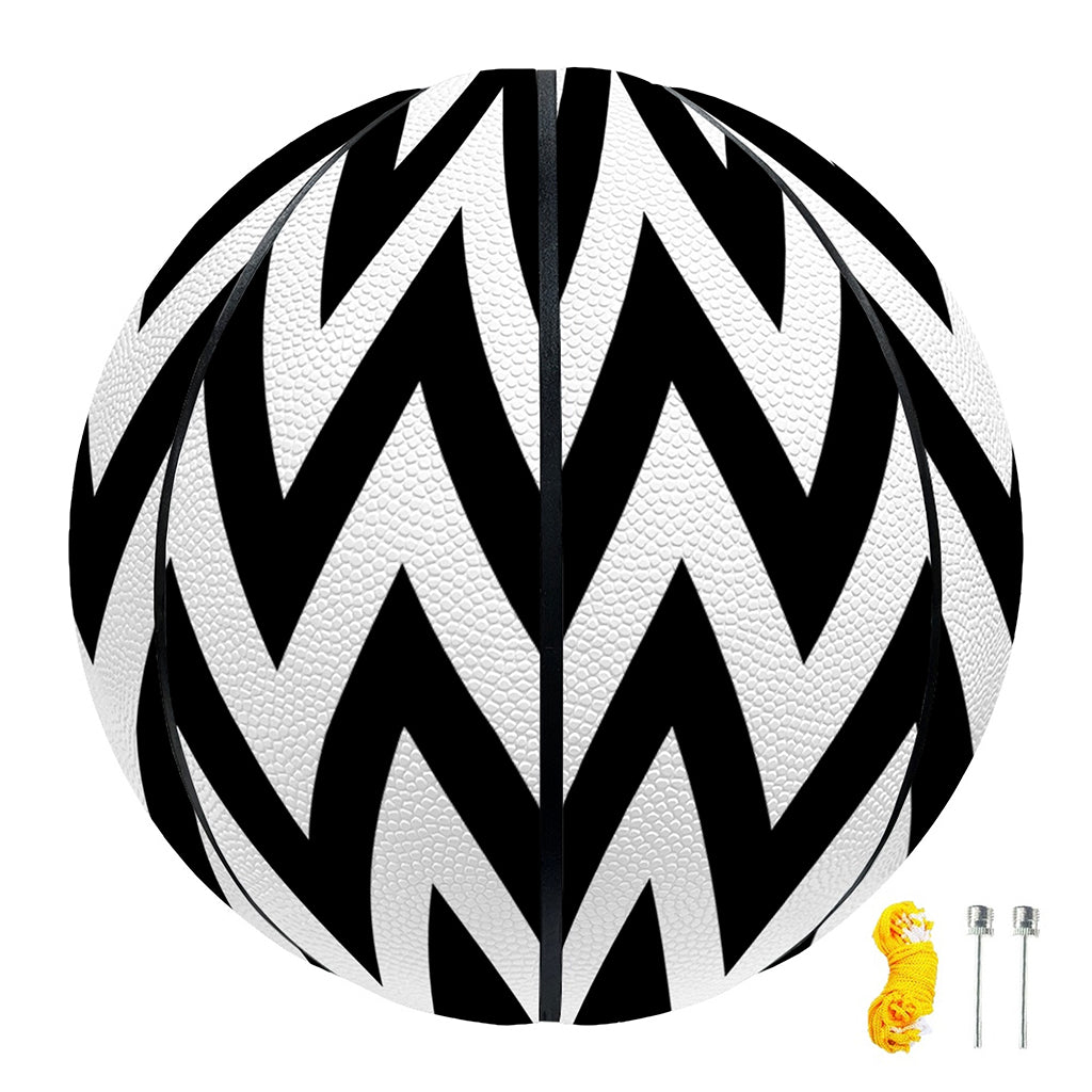 Black And White Zigzag Pattern Print Basketball