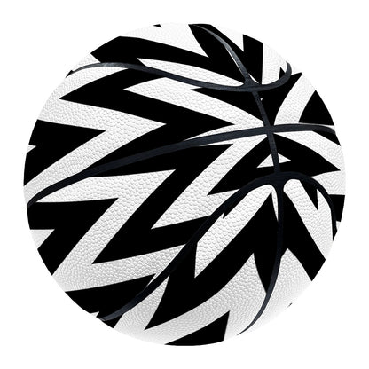 Black And White Zigzag Pattern Print Basketball