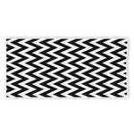 Black And White Zigzag Pattern Print Beach Towel