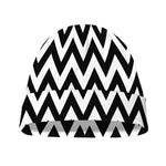 Black And White Zigzag Pattern Print Beanie