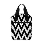 Black And White Zigzag Pattern Print Bible Tote Bag