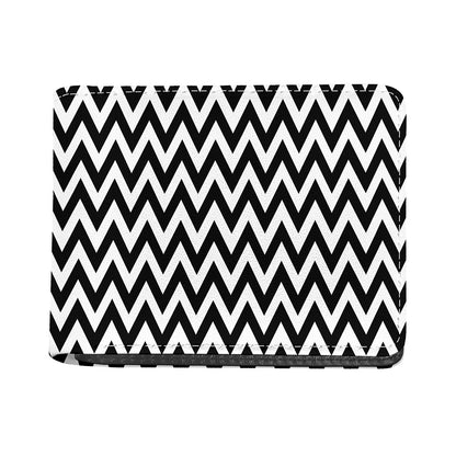 Black And White Zigzag Pattern Print Bifold Wallet
