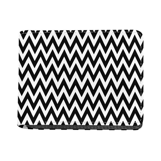 Black And White Zigzag Pattern Print Bifold Wallet