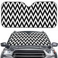 Black And White Zigzag Pattern Print Car Windshield Sun Shade