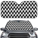 Black And White Zigzag Pattern Print Car Windshield Sun Shade