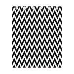 Black And White Zigzag Pattern Print Curtain