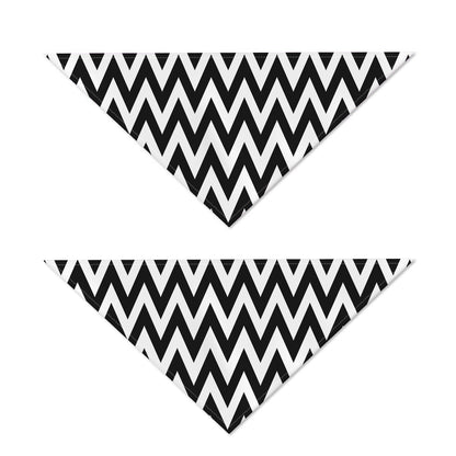 Black And White Zigzag Pattern Print Dog Bandana