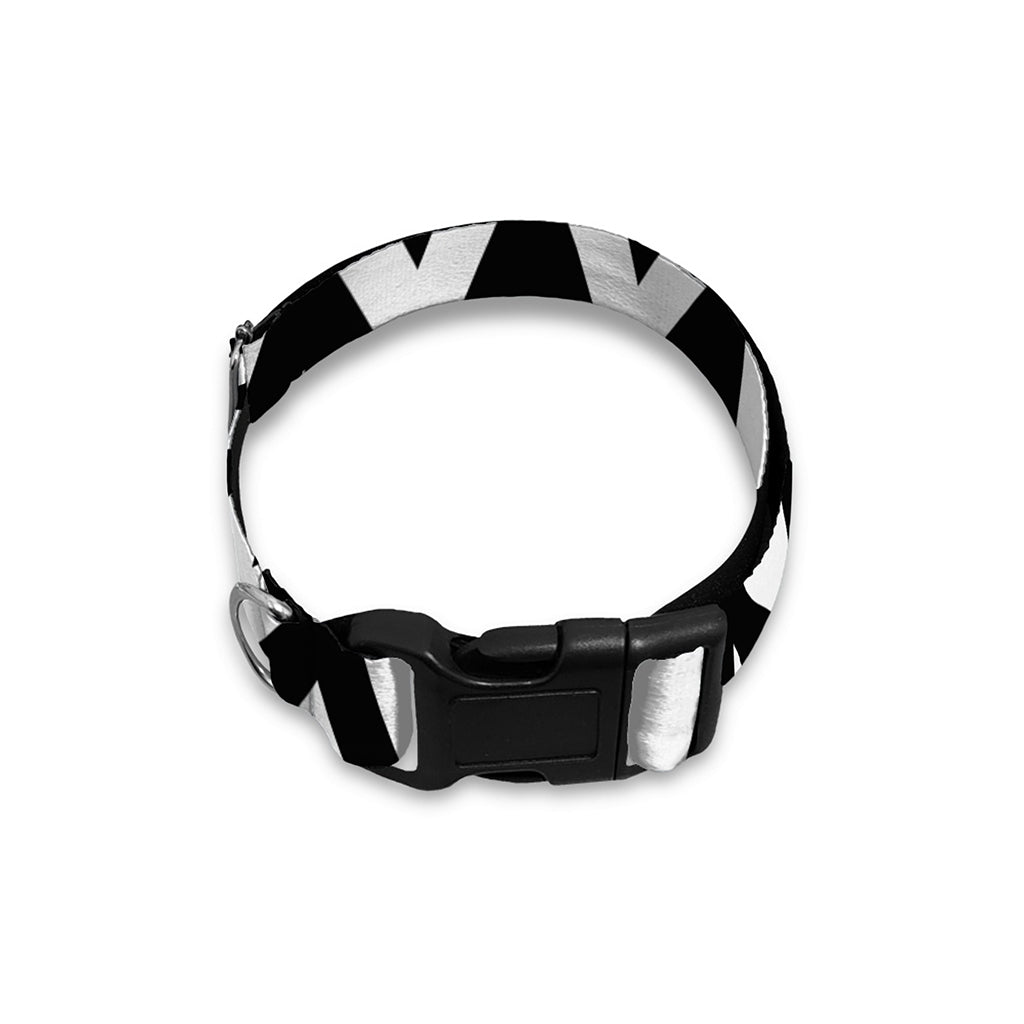 Black And White Zigzag Pattern Print Dog Collar
