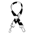 Black And White Zigzag Pattern Print Dog Seat Belt
