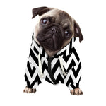 Black And White Zigzag Pattern Print Dog Zip Up Hoodie