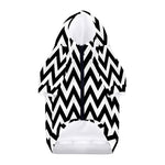 Black And White Zigzag Pattern Print Dog Zip Up Hoodie