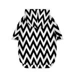 Black And White Zigzag Pattern Print Dog Zip Up Hoodie