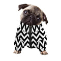 Black And White Zigzag Pattern Print Dog Zip Up Jacket