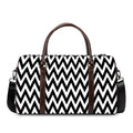 Black And White Zigzag Pattern Print Duffel Bag