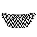 Black And White Zigzag Pattern Print Fanny Pack