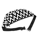 Black And White Zigzag Pattern Print Fanny Pack