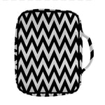 Black And White Zigzag Pattern Print Front Pocket Bible Bag